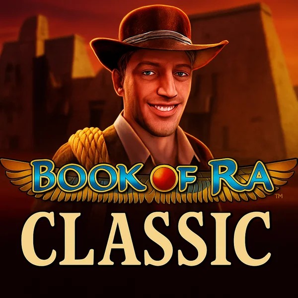 Book of Ra Classic slot logo by Novomatic at SlotsPalace Casino