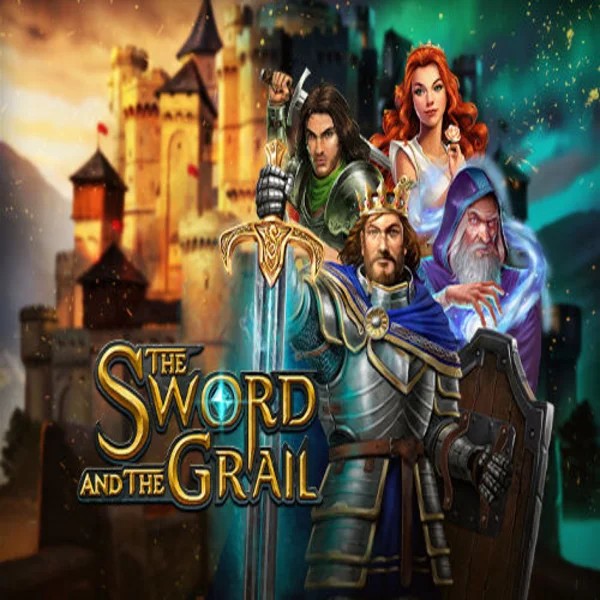 The Sword and the Grail slot logo by Play’n GO at SlotsPalace Casino